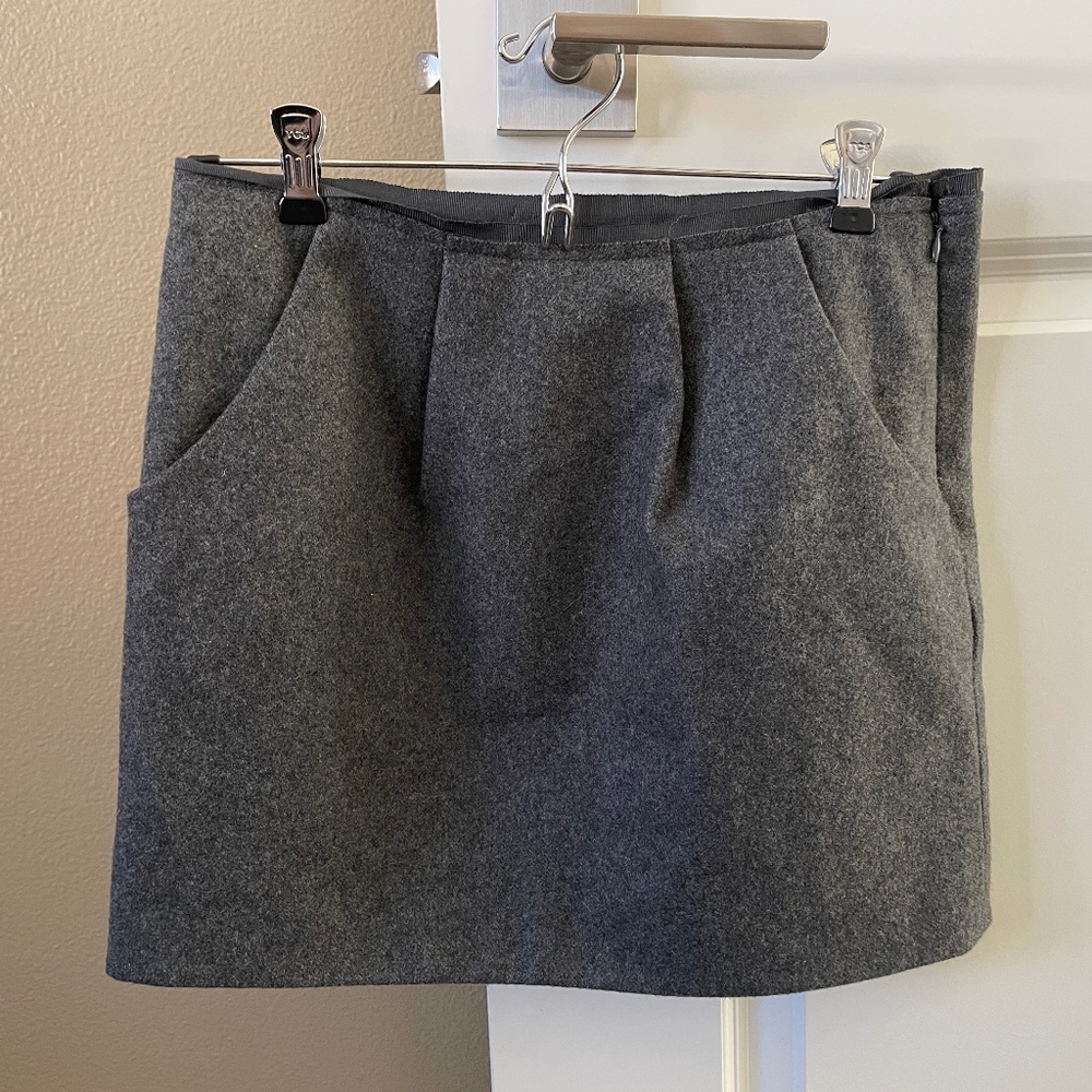 J. Crew Women's Wool Blend Mini Skirt - Gray, Size 2